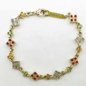 Napier Goldtone Square/ Clover Link Bracelet
